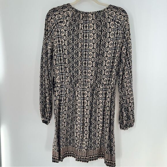 Urban Outfitters COPE Mini Long Sleeve Dress w/Black/Beige/ White Abstract Print - Picture 7 of 11